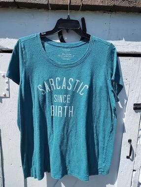 Torrid Sarcastic Since Birth Teal Graphic Tee Plus Size 3X